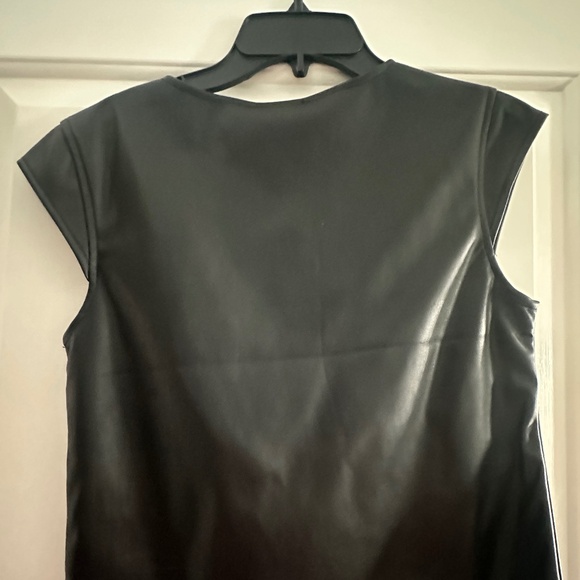 Sincerely Jules Vegan Leather Black Top - Picture 1 of 4